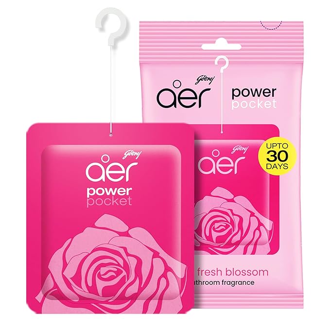 Godrej Aer Plug Power Bathroom Fragrance Pocket - Rose Fresh Blossom 10g